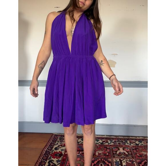 “Buy It Now + Best Offer” Vintage purple, Donna Karen silk dress - Picture 2 of 5